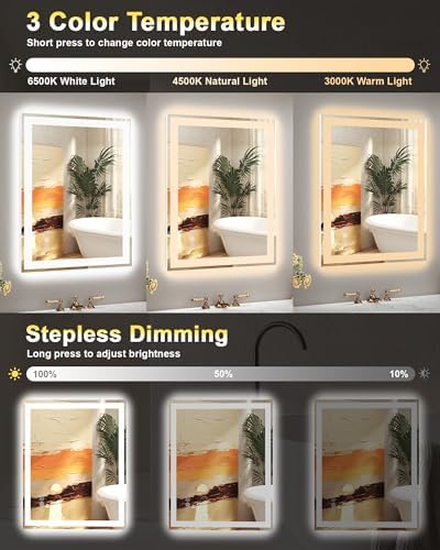 68x36 LED Bathroom Mirror, Separate Front and Back Lights - Image 2