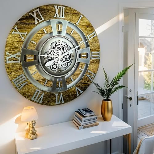ImprovingLife The Gears Clock Real Moving Gear Wall Clock England Line) - Image 5