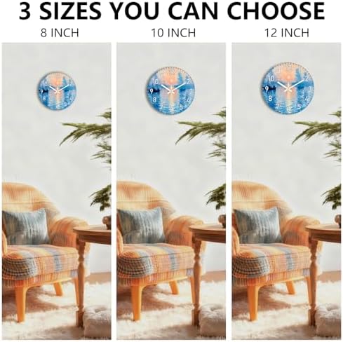 8 Inch Silent Wall Clock, Glass Small Wall Clocks - Image 4