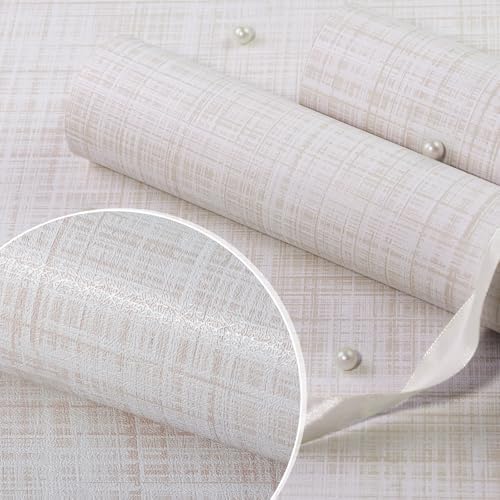 Beige Grasscloth Wallpaper Peel and Stick Wallpaper Texture Contact Paper - Image 2