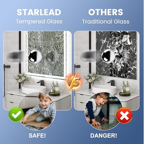 STARLEAD 32"x20" Arched LED Bathroom Mirror - Image 2