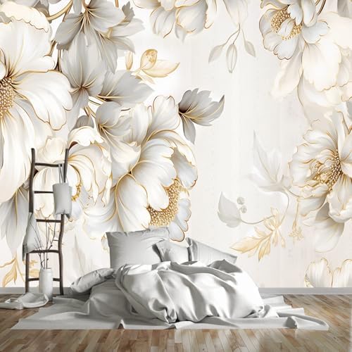 Light-Colored Floral Bedroom Peel-and-Stick Wallpaper-85 x118 - Image 3