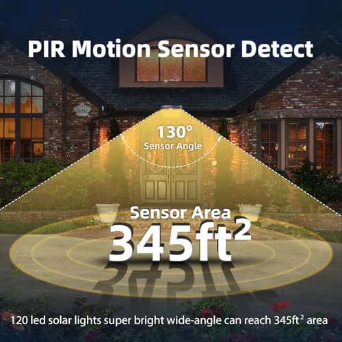 HMCITY 120 LED Solar Lights Outdoor Motion Sensor, 6 Pack - Image 6