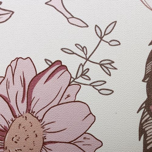 Hopepak 16.1''x394'' Floral Peel and Stick Wallpaper Modern Pink Contact Paper - Image 6