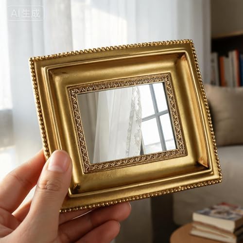 Golden Mini Vintage Mirror - Image 5