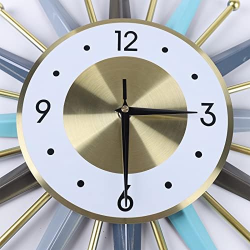 Large Wall Clock 22.8'' Modern Big Wall Clock Starburst Mid-Century Decor - Image 5
