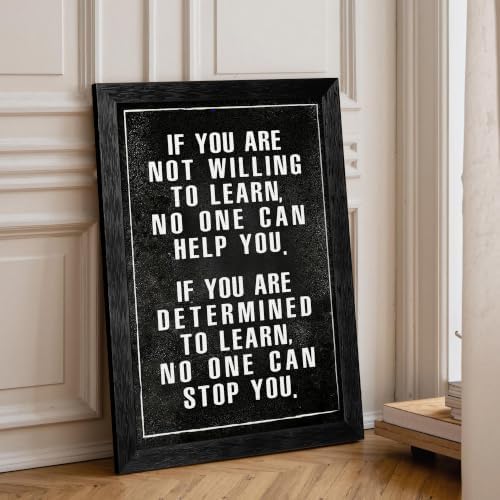 Black Framed If You Are Not Willing To Learn Motivational Canvas Wall Art - Image 6