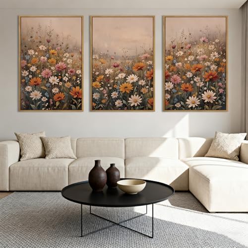 IARTTOP Framed Floral Canvas Wall Art Large 16x24 Inch Colorful Wildflower Art - Image 5