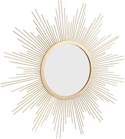 Stonebriar Round 23" Antique Gold Metal Starburst Hanging Wall Mirror - Image 2