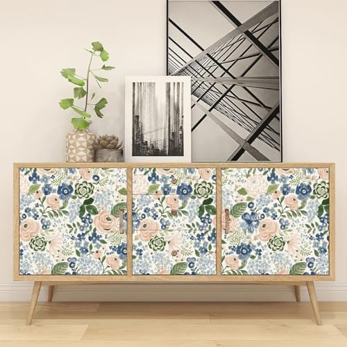 Wudnaye Blue Floral Peel and Stick Wallpaper - Image 5
