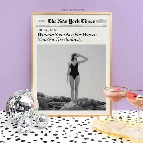 Trendy NewsPaper Wall Art 8x10in Unframed Woman Searches - Image 5