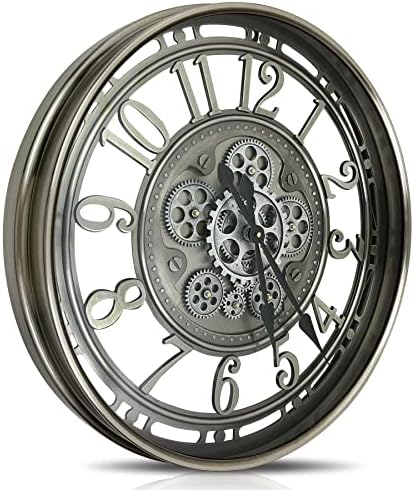 Moving Gears Wall Clock Large Modern Metal Clocks by DORBOKER