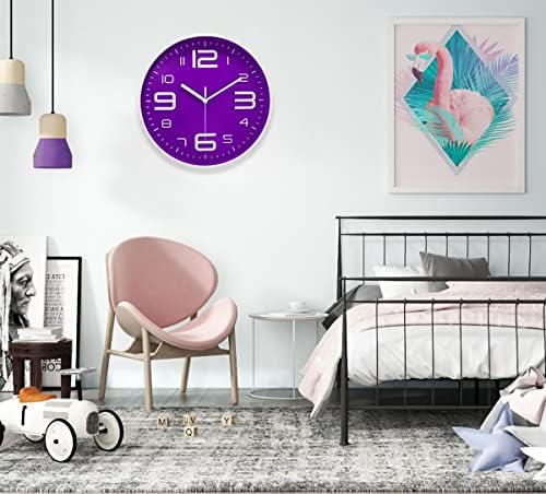 45MinST 10 Inch 3D Number Dial Face Modern Wall Clock, Silent Non-Ticking Round - Image 5