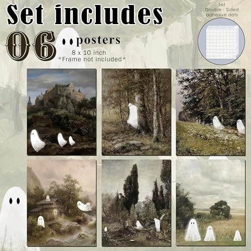 LANCHI95 06 Pcs Unframed Vintage Ghost Altered Art - Image 2