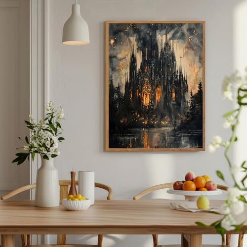 Gothic Haunted Castle Wall Art Dark Fantasy Poster 12x16 Inch Unframed - Image 4