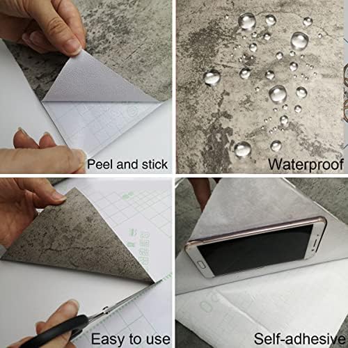 TOTIO Industrial Style Wallpaper Beige Grey Cement Concrete Contact Paper Self - Image 6