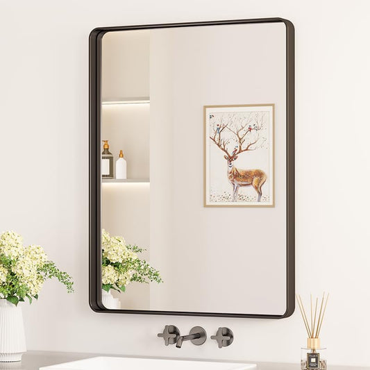 Keonjinn 24 x 32 Inch Black Bathroom Mirrors by Keonjinn