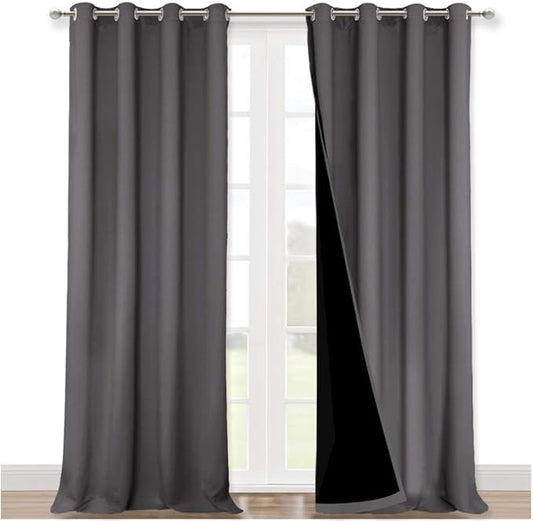 NICETOWN Full Shading Curtains 90 inches Long 2 Panels Set by NICETOWN