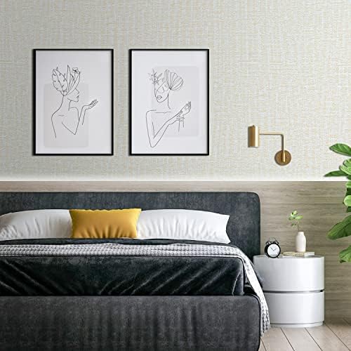 Peel and Stick Wallpaper Beige Grass Cloth Wall Paper - Image 3