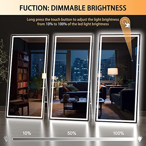 Hasipu Full Length Mirror with Lights, Full Body Dressing Hanging Mounted Mirror - Image 4