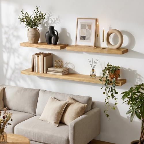 fuqing Natural Wood Floating Shelves - Image 2