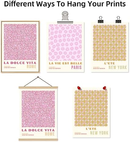 Pink Flower Market Wall Art Decor Aesthetic Abstract Canvas Floral Minimalist - Image 7