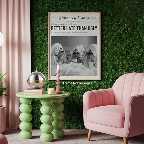 Vintage Black And White Newspaper Wall Art 8x12in Unframed Trendy Better Late - Image 4