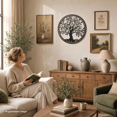 Micasso Large Wall Clocks Decorative: 24 Inch Tree of Life Battery Operated - Image 4