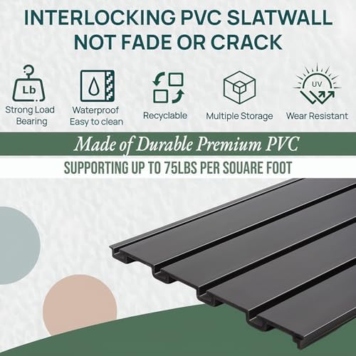 Slat Wall Paneling 4x2 ft Garage Organizer Storage Systems, Heavy Duty PVC - Image 5