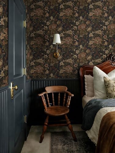 Dimoon Vintage Peel and Stick Wallpaper Dark Blue Floral Contact Paper - Image 3