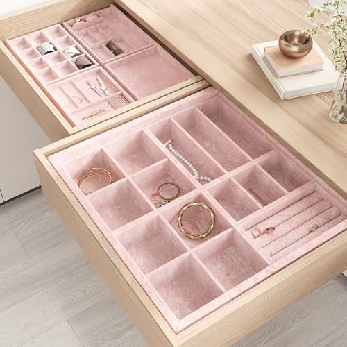 VEELIKE Self Adhesive Crushed Blush Pink Velvet Fabric Liner 12''x118'' Peel - Image 3