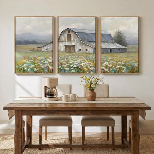 Framed Farmhouse Landscape Wall Art - Image 3