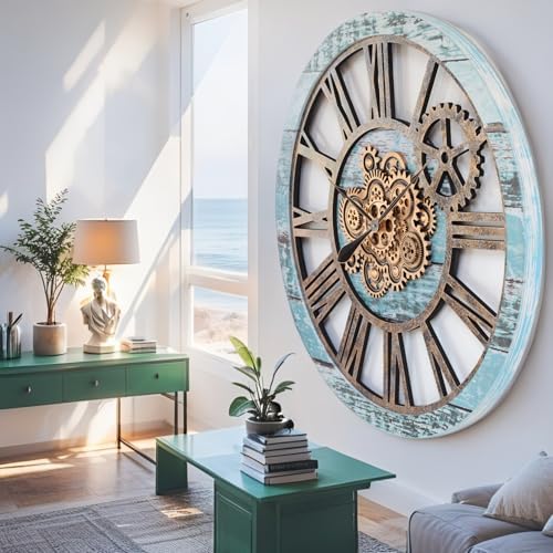 ImprovingLife The Gears Clock 36'' Inch Real Moving Gear Wall Clock Vintage - Image 2
