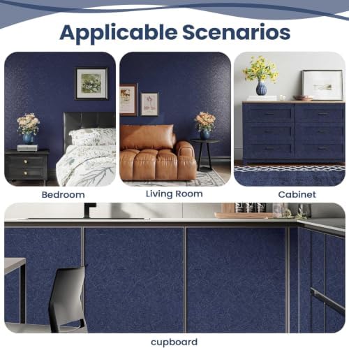 Dark Blue Peel Stick Wallpaper for Textured Walls Enhanced-Grip Adhesive - Image 6