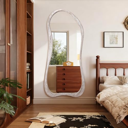 AAZZKANG Wall Mirror Full Length Rustic Wood Framed Floor Mirrors 71"x32" - Image 7