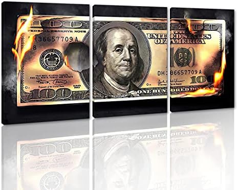 Money Posters Wall Art 3 Panels 100 Dollar Bill by YatsenBridge