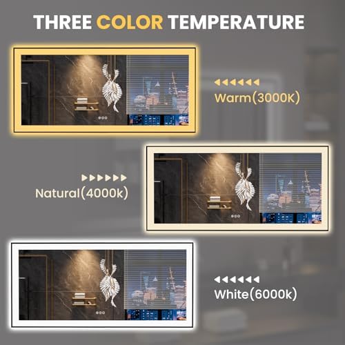 LOAAO 60"X30" LED Bathroom Mirror Black Framed - Image 6