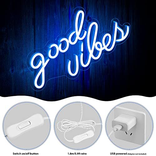 Olekki Blue Good Vibes Neon Sign - Image 5