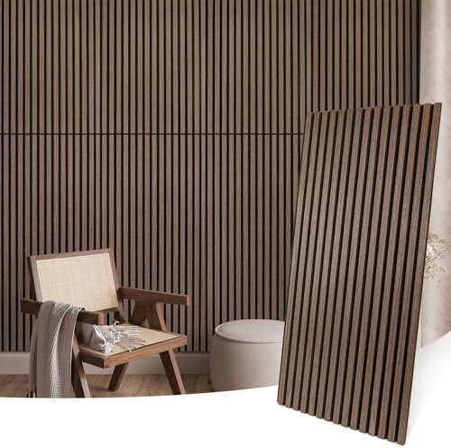 Wood Panels for Wall Acoustic Slat Wall Panels 2-Piece 47.2"×23.6" 3D Fluted by Laceskyso
