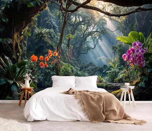 YQWDMX - Mysterious Tropical Jungle Peel and Stick Wallpaper Mural - Image 2