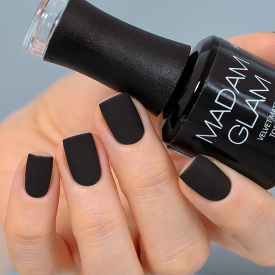 Madam Glam - Velvet Matte Top Coat 15ml 0.5 fl/oz - UV/LED lamp - Infinite Shine, No Sticky Residue - Long-Lasting Matte Effect - Vegan & Cruelty-Free