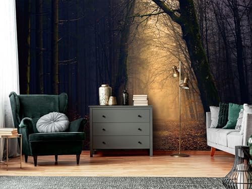 Dark Mist Forest Landscape Mural Forest Trees Peel Off Adhesive Wallpaper - Image 4