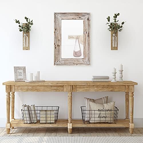 36 X 24 inch Wall Mount Wood Frame Bathroom Vanity Mirror Rustic - Image 6