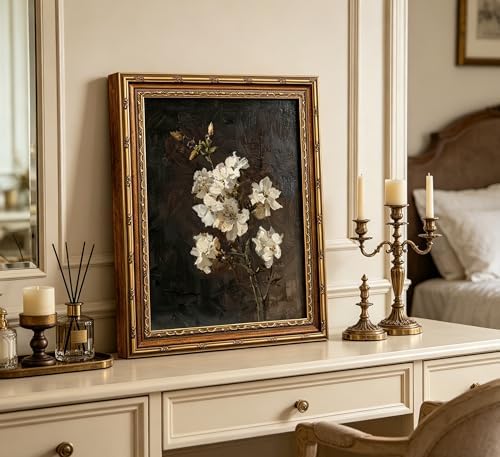 xikafou 3D Textured Canvas Wall Art, Vintage Carved Gold Frame - Image 2