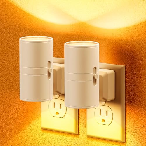 JandCase Amber Night Lights Plug into Wall, Dimmable Night Light Plug in by JandCase