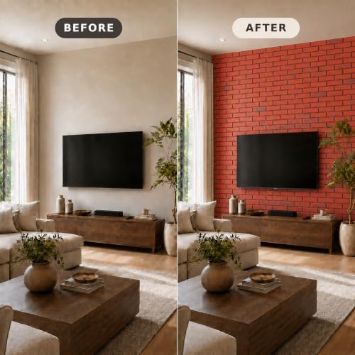 Faux Stone Wall Panels, 6 Pack PU Stone Veneer Panels, 44.9" L x 11.8" H x 1.2" - Image 2