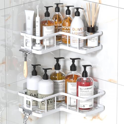 YASONIC Corner Shower Caddy Adhesive, 100% Rustproof Shower Organizer, No Drill by YASONIC