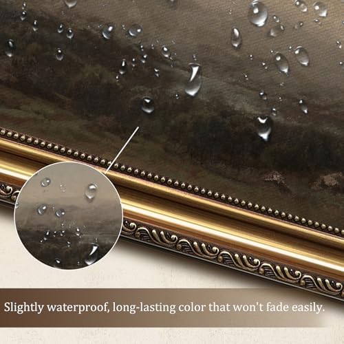 uniro Vintage Gold Framed Wall Art, Moody Landscape Canvas Art Prints Painting - Image 7