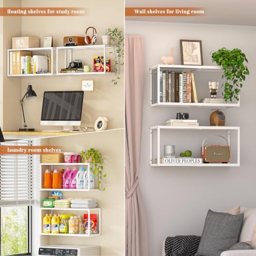 ThreeHio 2 Pack Expandable Garage Shelves Wall Mount, Heavy Duty Garage Wall - Image 5
