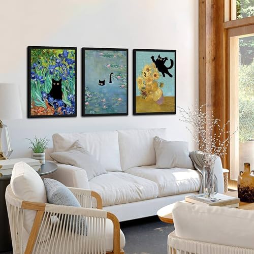 Wood Framed Monet Wall Art Set of 3 - Image 2